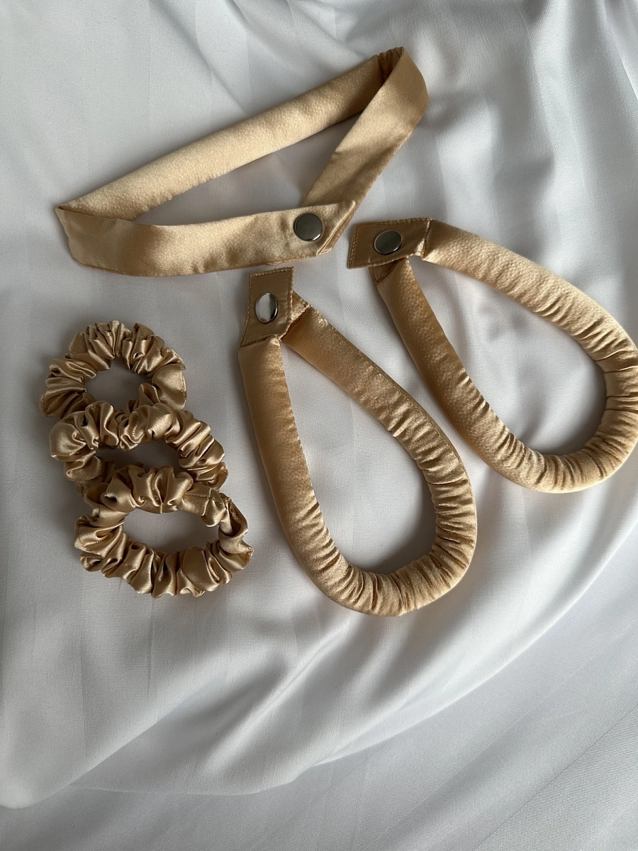 Мягкие бигуди "Комплект jillas mini compact 2.0, золотистый" по цене 2 290 ₽ для волос От плеч до пояса