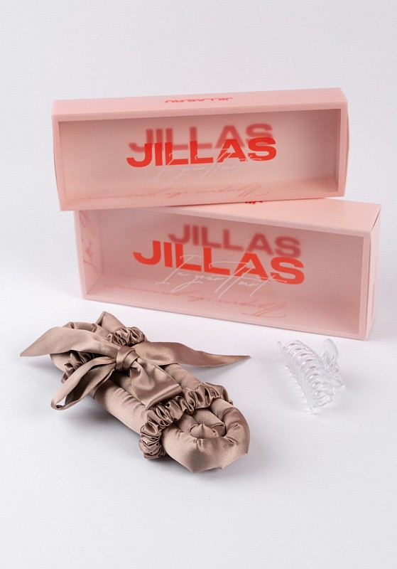 Мягкие бигуди из лебяжего пуха "Комплект jillas mini elegant с мягким наполнителем, капучино" по цене ₽1,890, размеры 235х85х40, для волос От плеч до пояса