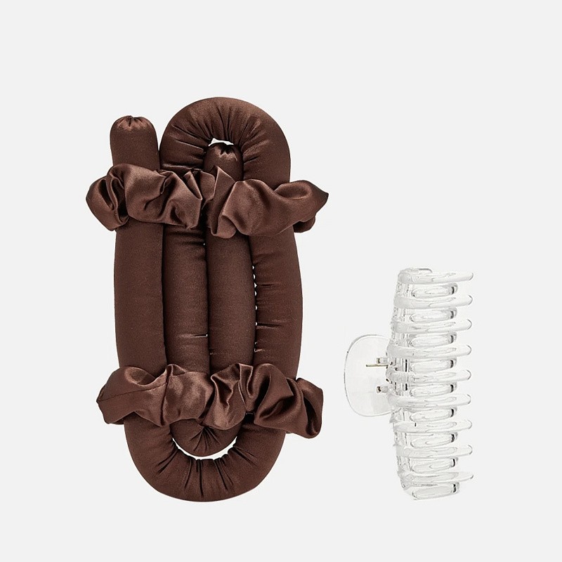 Мягкие бигуди из лебяжего пуха "Комплект jillas classic коричневый" по цене ₽1,390, размеры 255х105х50, для волос От лопаток до пояса