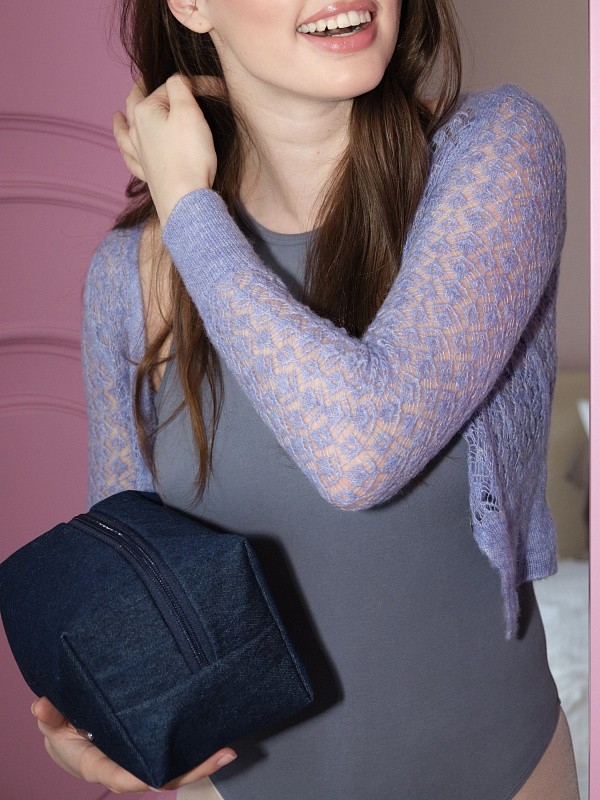 Косметичка jillas джинсовая, темно-синий