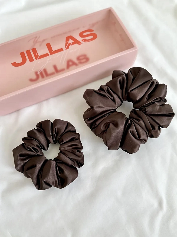 Резинки для волос jillas объемные, 2шт (M и L), коричневый