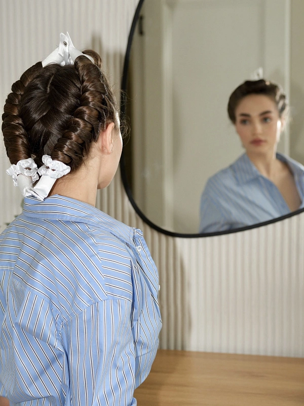 Мягкие бигуди из лебяжего пуха "Комплект jillas classic compact 2.0, белый" по цене 2&nbsp;290 ₽, размеры 255х105х50, для волос От лопаток до пояса