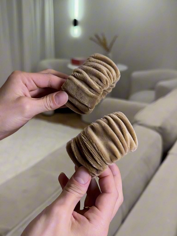 Набор повязок для умывания jillas из велюра, светло-коричневый, 4,5 см - аксессуар для локонов по цене 1&nbsp;290 ₽, материал Синтетическая ткань