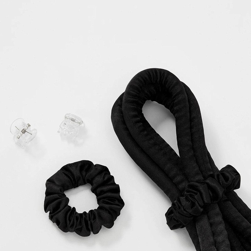 Мягкие бигуди из лебяжего пуха "Комплект jillas slim черный" по цене 1&nbsp;390 ₽, размеры 205х85х25, для волос От каре до пояса