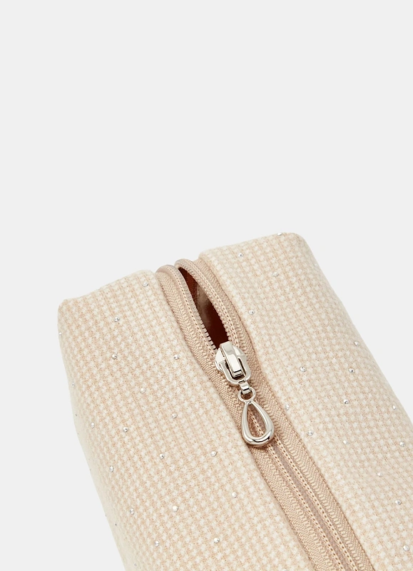 Косметичка jillas со стразами, S, бежевый по цене 1&nbsp;590 ₽, размеры 300х200х30
