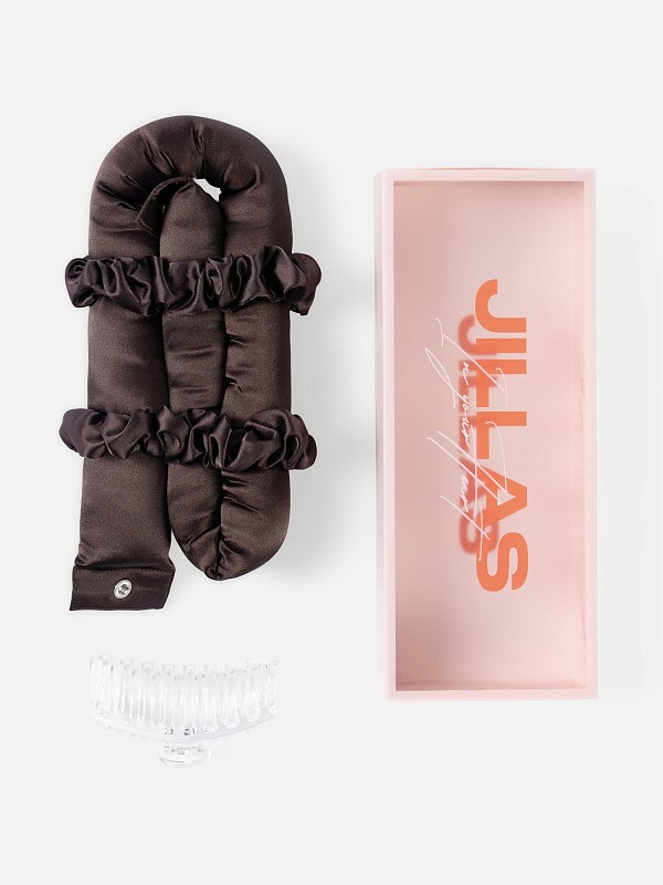 Мягкие бигуди из лебяжего пуха "Комплект jillas XL basic, коричневый" по цене ₽2,090, размеры 215х175х75, для волос От лопаток до пояса