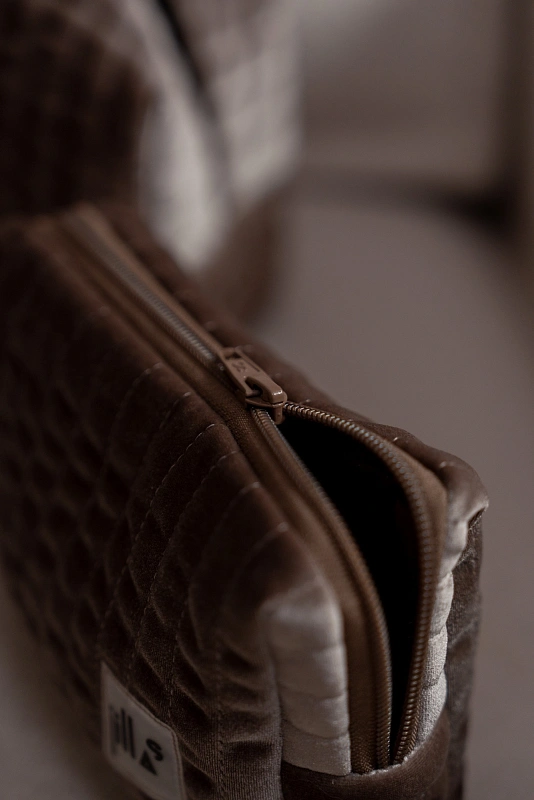 Косметичка jillas из бархата, S, Cacao