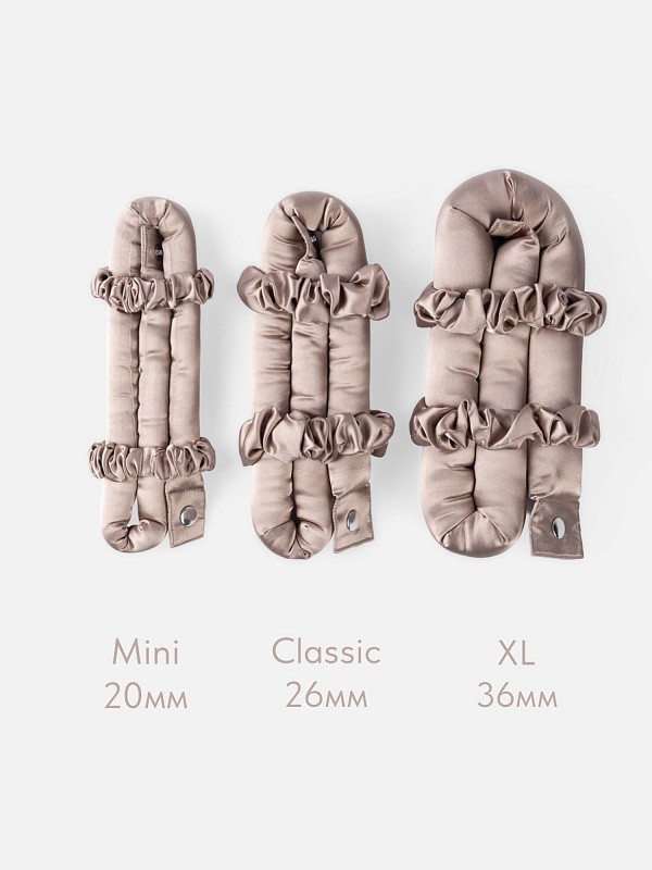 Мягкие бигуди из лебяжего пуха "Комплект jillas XL basic, капучино" по цене ₽2,090, размеры 215х175х75, для волос От лопаток до пояса