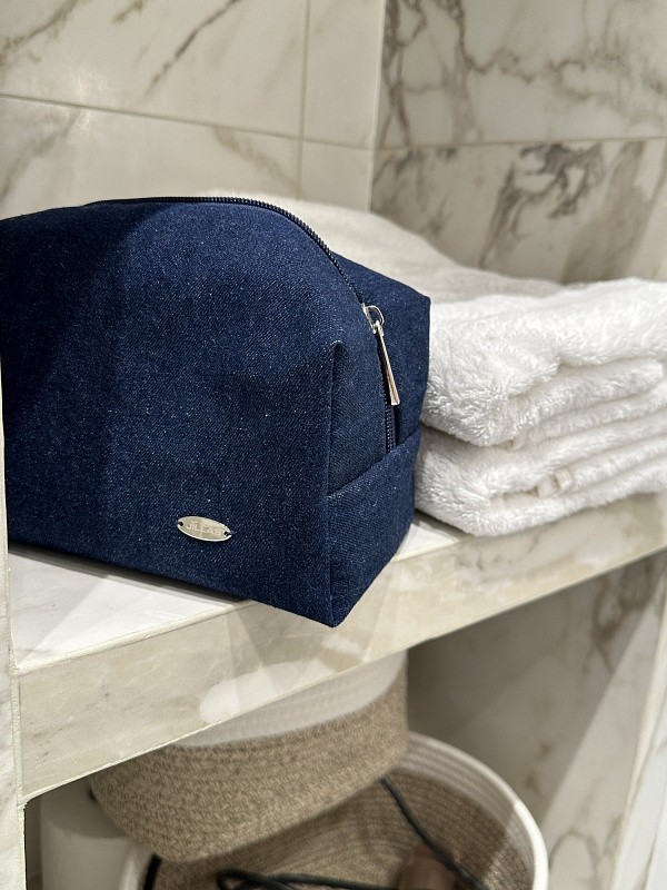 Косметичка jillas джинсовая, темно-синий