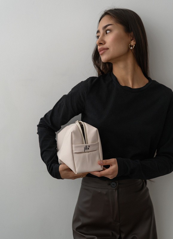 Косметичка jillas из искусственной кожи, M, бежевый