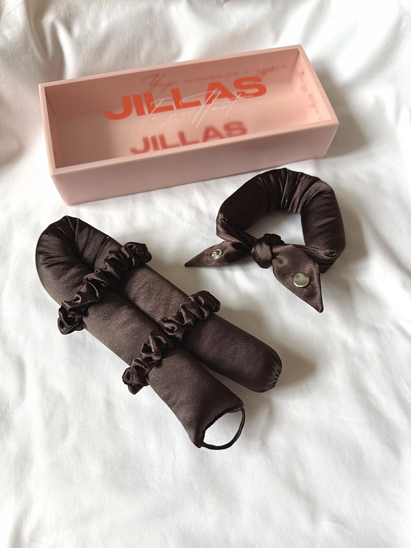 Мягкие бигуди из лебяжего пуха "Комплект jillas unicorn (34/420), коричневый" по цене ₽1,990, размеры 255х105х50, для волос От лопаток до пояса