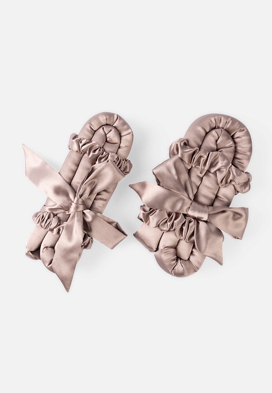 Мягкие бигуди из лебяжего пуха "Комплект jillas mini elegant с мягким наполнителем, капучино" по цене ₽1,890, размеры 235х85х40, для волос От плеч до пояса