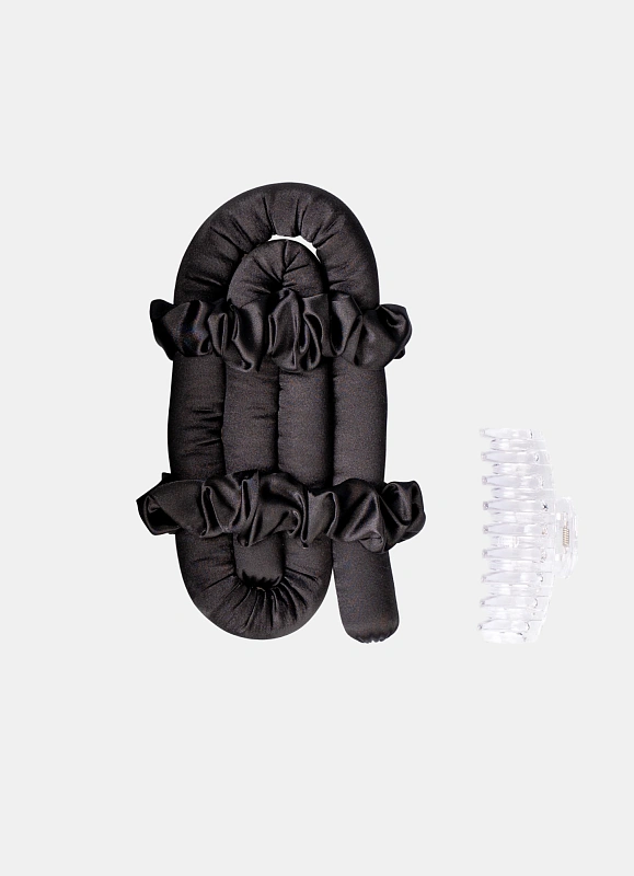 Мягкие бигуди из лебяжего пуха "Комплект jillas classic черный" по цене 1&nbsp;390 ₽, размеры 255х105х50, для волос От лопаток до пояса