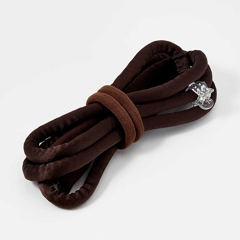 Мягкие бигуди из лебяжего пуха "Комплект jillas slim lite коричневый" по цене 690 ₽, размеры 200х150х25, для волос От каре до пояса