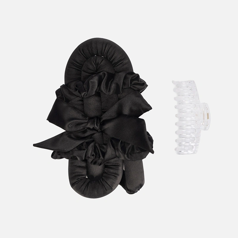 Мягкие бигуди из лебяжего пуха "Комплект jillas classic elegant черный" по цене 1&nbsp;590 ₽, размеры 255х105х50, для волос От лопаток до пояса