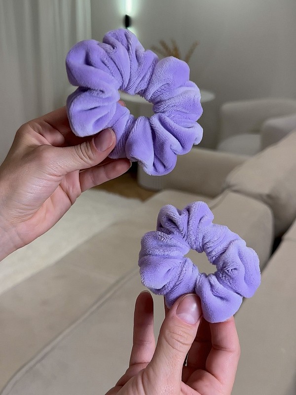 Резинки для волос jillas из велюра, 2шт (S и M), лавандовый