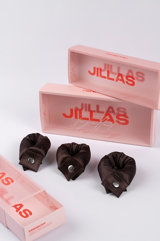 Мягкие бигуди из лебяжего пуха "Комплект jillas compact 190/26, коричневый" по цене 2&nbsp;190 ₽, размеры 255х105х50, для волос От лопаток до пояса