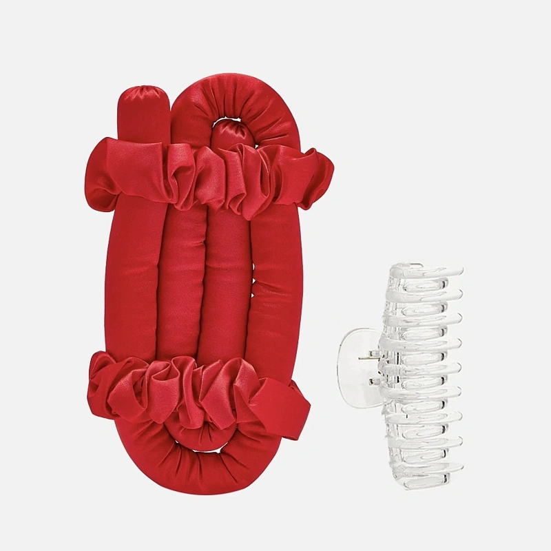 Мягкие бигуди из лебяжего пуха "Комплект jillas classic красный" по цене ₽1,390, размеры 255х105х50, для волос От лопаток до пояса