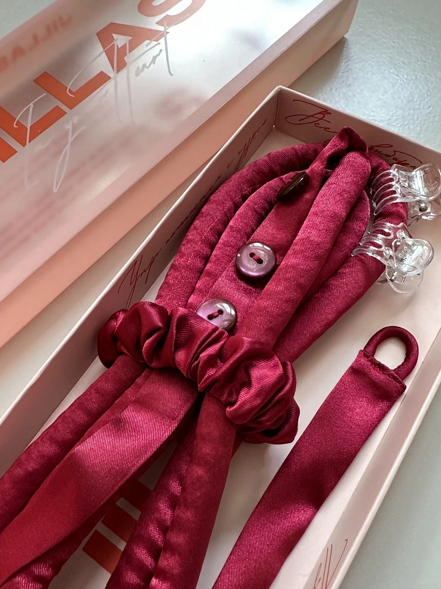 Мягкие бигуди "Комплект jillas slim elegant с пуговицами, бордовый" по цене 1&nbsp;490 ₽ для волос От каре до пояса