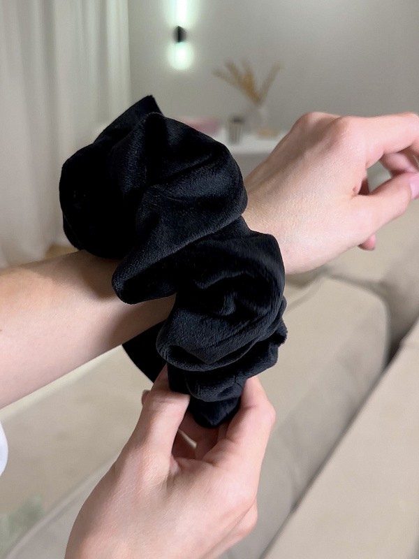 Резинка для волос jillas из велюра, L, черный