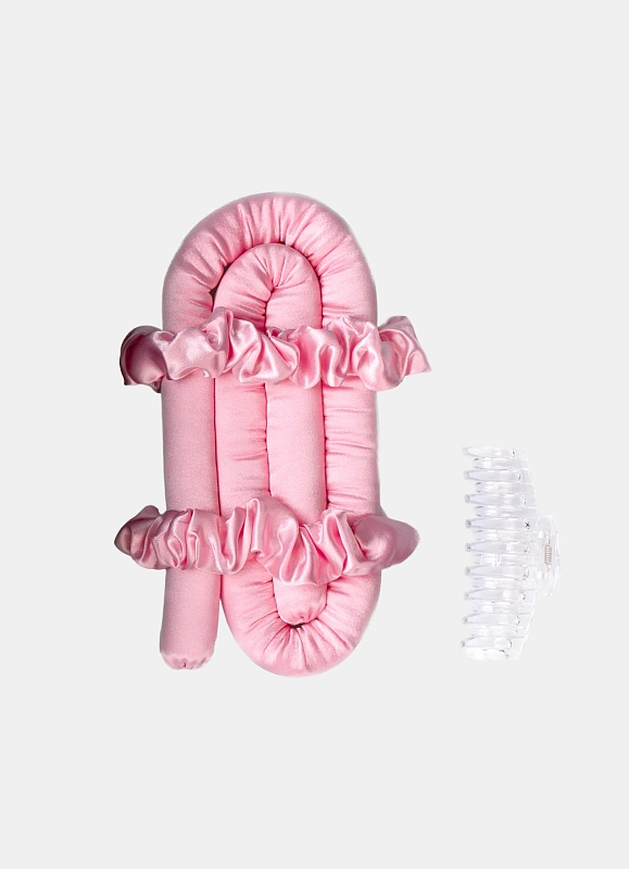 Мягкие бигуди из лебяжего пуха "Комплект jillas classic розовый" по цене 1&nbsp;390 ₽, размеры 255х105х50, для волос От лопаток до пояса