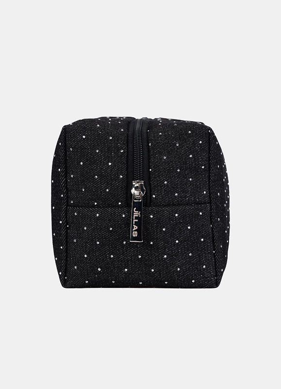 Косметичка jillas джинсовая со стразами, черный по цене 1&nbsp;890 ₽, размеры 300х200х30