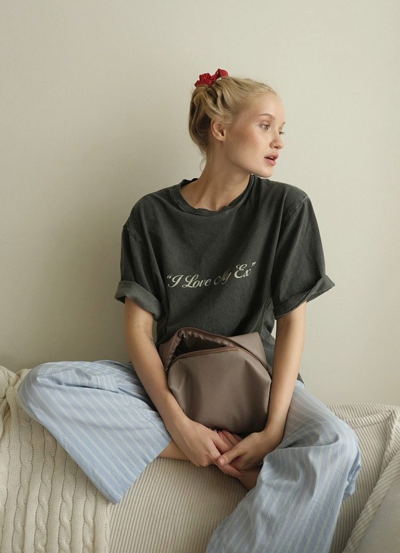 Косметичка jillas из искусственной кожи, L, серый