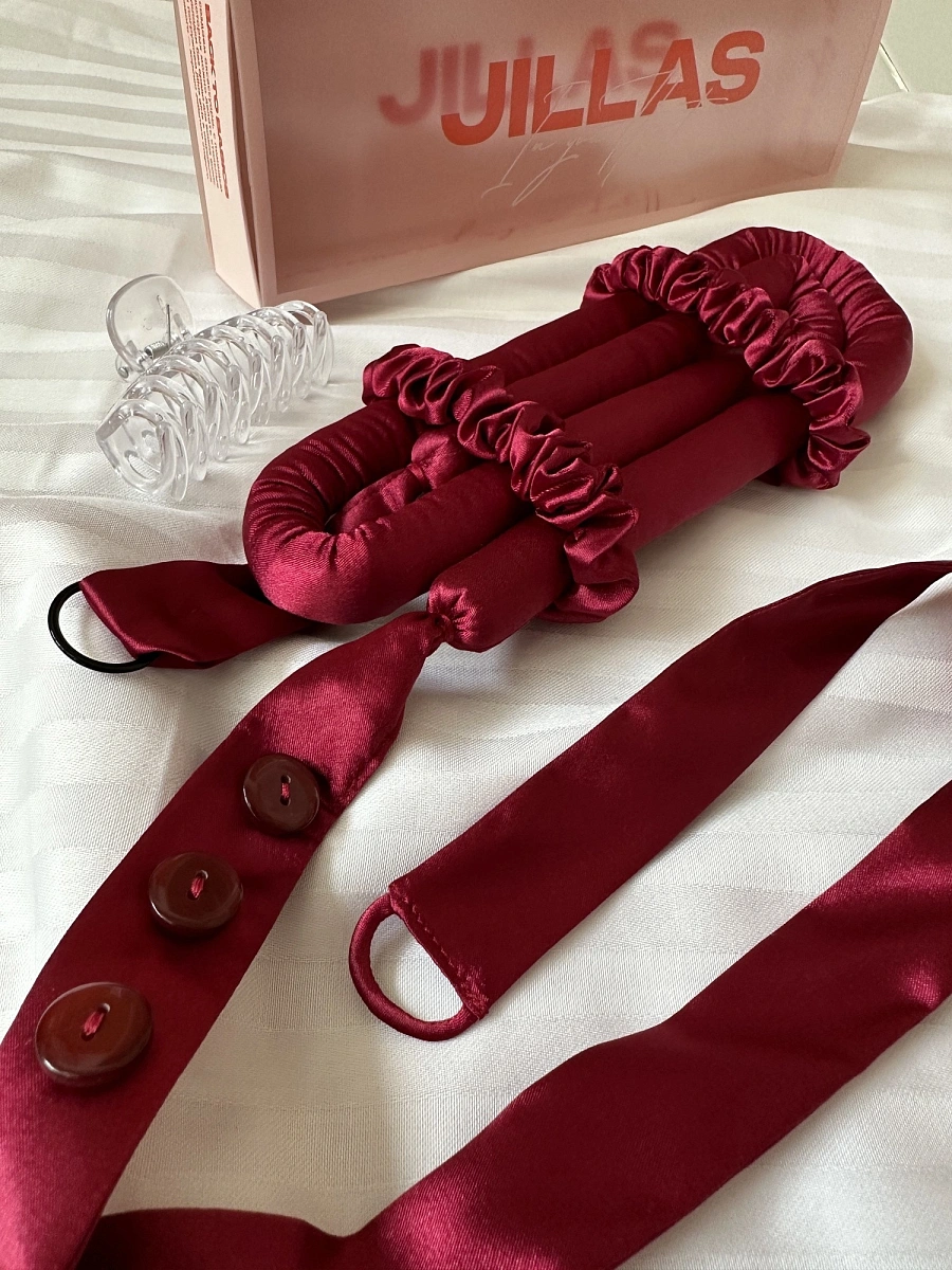 Мягкие бигуди "Комплект jillas mini elegant с пуговицами, бордовый" по цене 1 890 ₽ для волос От плеч до пояса