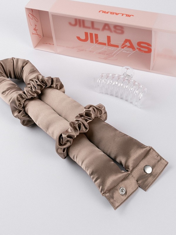 Мягкие бигуди из лебяжего пуха "Комплект jillas XL basic, капучино" по цене ₽2,090, размеры 215х175х75, для волос От лопаток до пояса