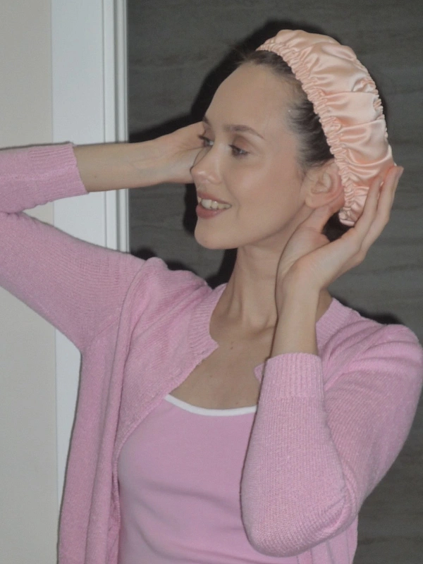 Повязка для фиксации бигуди jillas, персиковый - аксессуар для локонов по цене 990 ₽, материал Синтетическая ткань