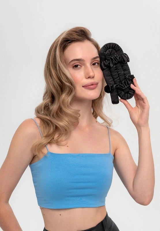 Мягкие бигуди из лебяжего пуха "Комплект jillas classic черный" по цене 1&nbsp;390 ₽, размеры 255х105х50, для волос От лопаток до пояса