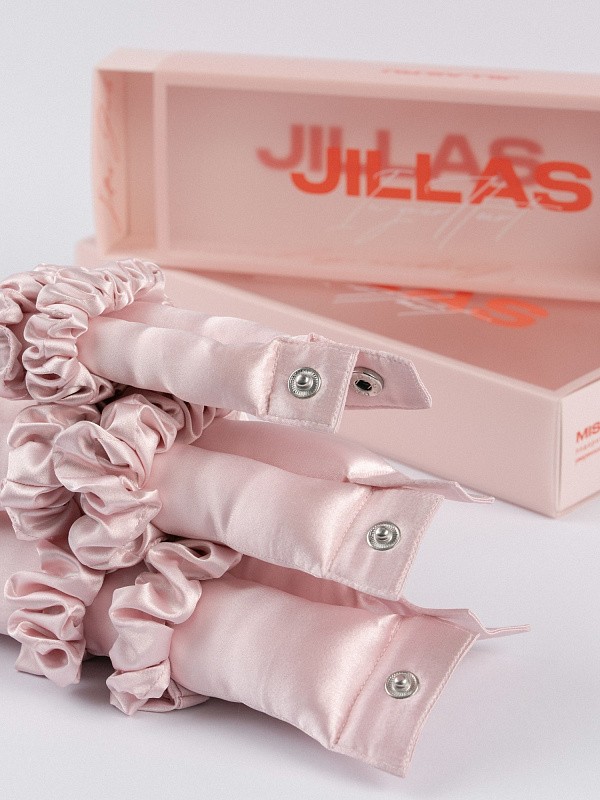 Мягкие бигуди из лебяжего пуха "Комплект jillas mini basic, светло-розовый" по цене ₽1,890, размеры 235х85х40, для волос От плеч до пояса