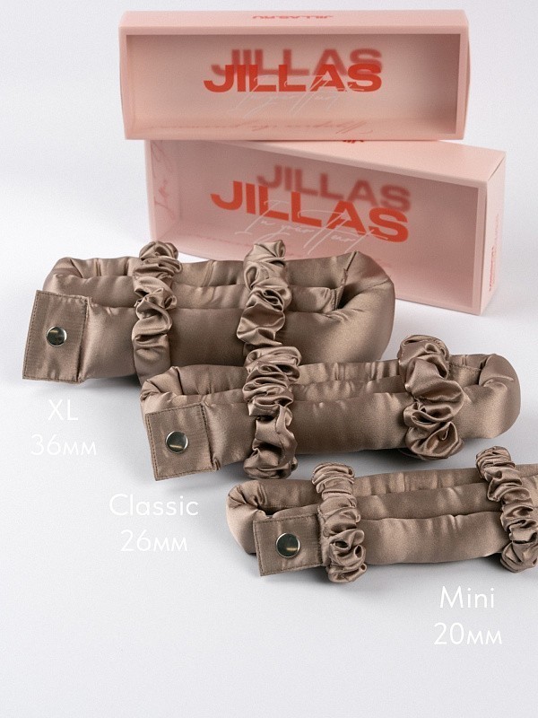 Мягкие бигуди из лебяжего пуха "Комплект jillas XL basic, капучино" по цене ₽2,090, размеры 215х175х75, для волос От лопаток до пояса