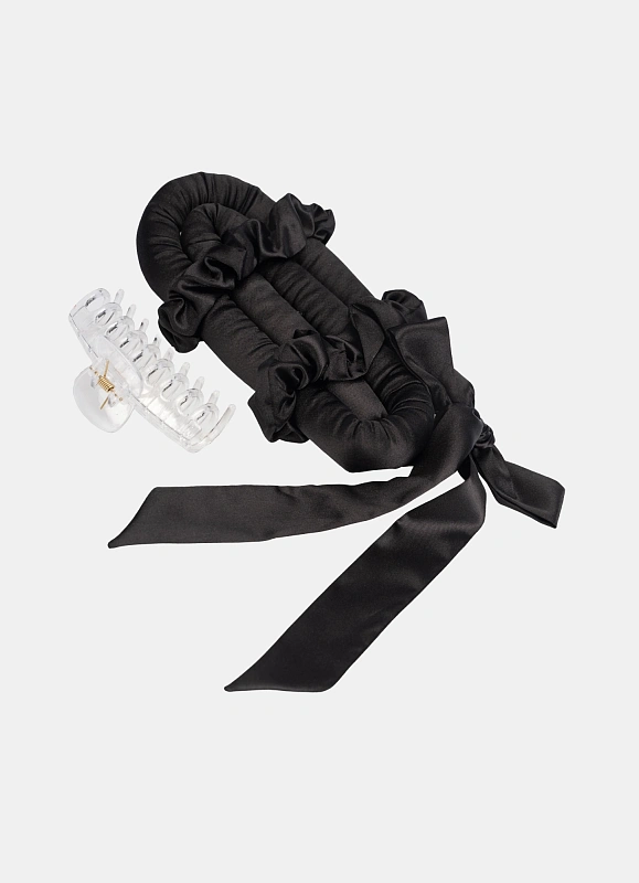 Мягкие бигуди из лебяжего пуха "Комплект jillas classic elegant черный" по цене 1&nbsp;590 ₽, размеры 255х105х50, для волос От лопаток до пояса