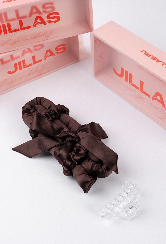 Мягкие бигуди из лебяжего пуха "Комплект jillas mini elegant с мягким наполнителем, коричневый" по цене ₽1,890, размеры 235х85х40, для волос От плеч до пояса