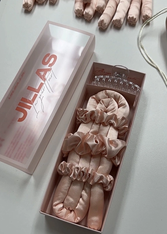 Мягкие бигуди из лебяжего пуха "Комплект jillas mini с мягким наполнителем, персиковый" по цене 2&nbsp;090 ₽