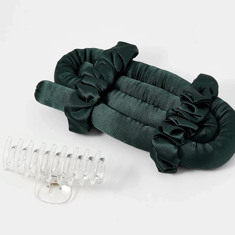 Мягкие бигуди из лебяжего пуха "Комплект jillas classic изумрудный" по цене ₽1,390, размеры 255х105х50, для волос От лопаток до пояса