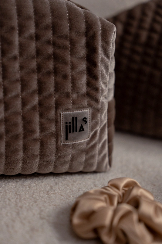 Косметичка jillas из бархата, L, Cacao