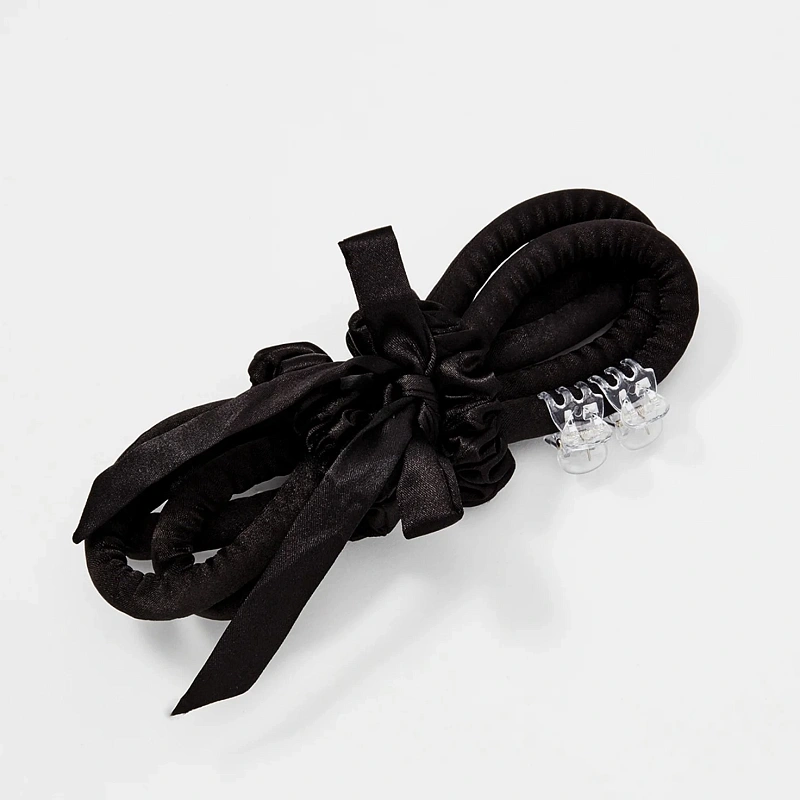 Мягкие бигуди из лебяжего пуха "Комплект jillas slim elegant черный" по цене 1&nbsp;390 ₽, размеры 205х85х25, для волос От каре до пояса