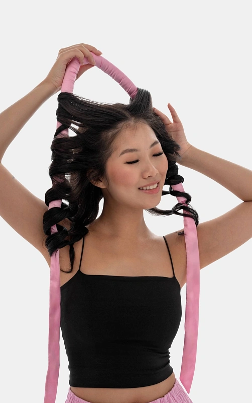 Мягкие бигуди из лебяжего пуха "Комплект jillas classic elegant розовый" по цене 1&nbsp;590 ₽, размеры 255х105х50, для волос От лопаток до пояса