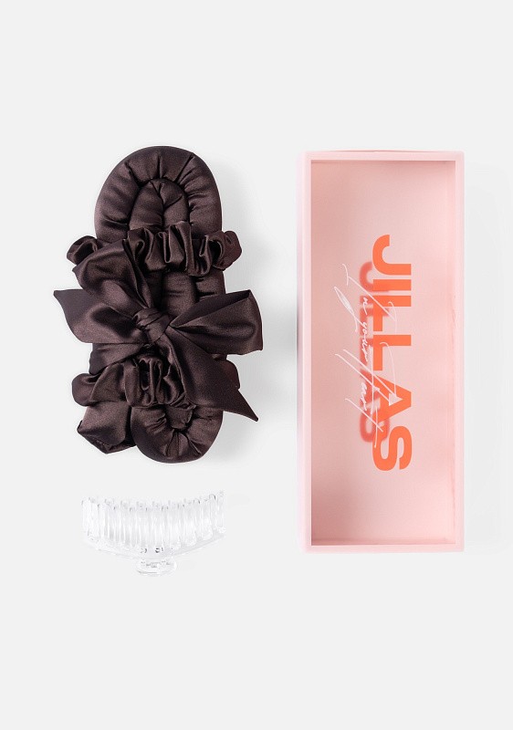 Мягкие бигуди из лебяжего пуха "Комплект jillas classic elegant с мягким наполнителем, коричневый" по цене ₽1,990, размеры 255х105х50, для волос От лопаток до пояса