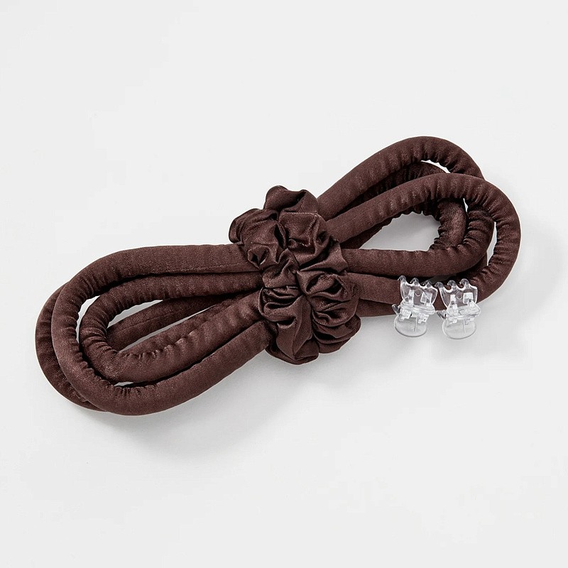 Мягкие бигуди из лебяжего пуха "Комплект jillas slim коричневый" по цене 1&nbsp;390 ₽, размеры 205х85х25, для волос От каре до пояса