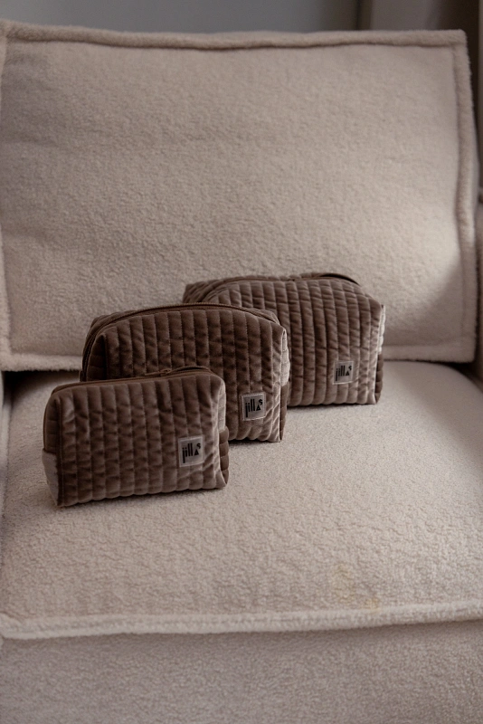 Косметичка jillas из бархата, S, Cacao