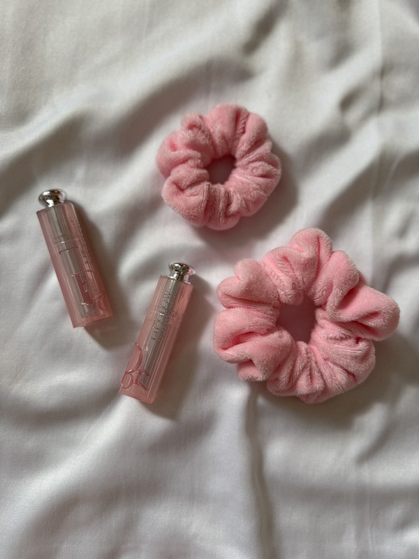 Резинки для волос jillas из велюра, 2шт (S и M), розовый