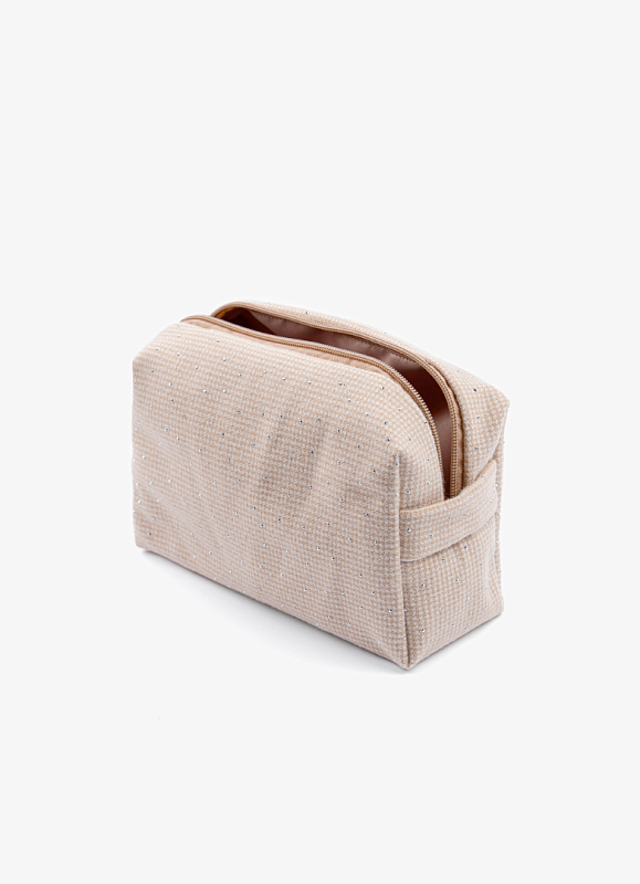 Косметичка jillas со стразами, S, бежевый по цене 1&nbsp;590 ₽, размеры 300х200х30