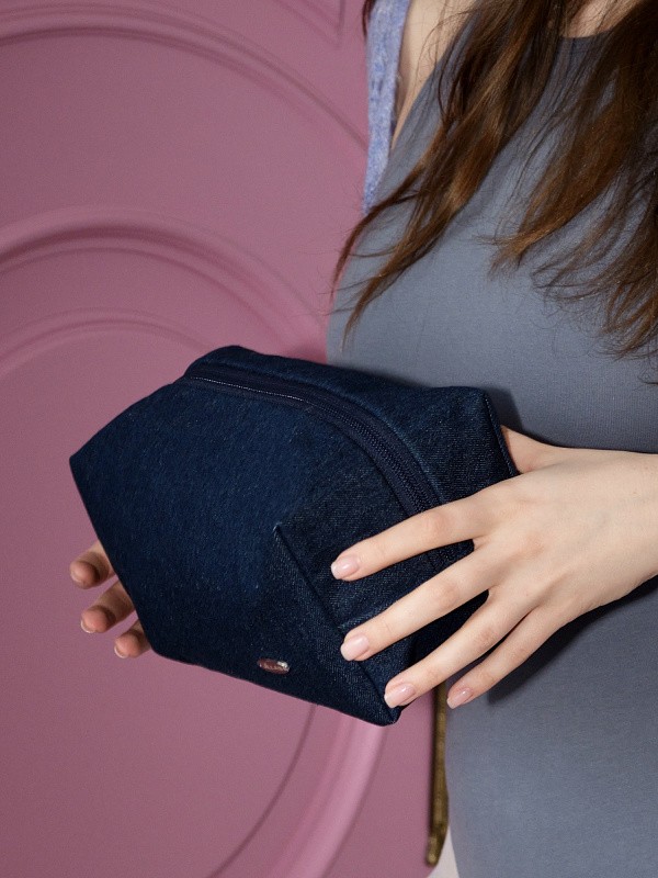 Косметичка jillas джинсовая, темно-синий