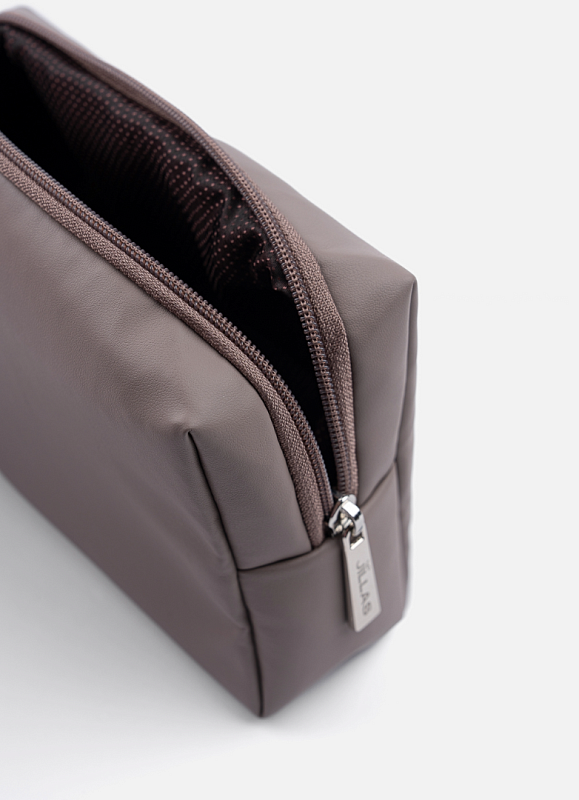 Косметичка jillas из искусственной кожи, S, серый по цене 1&nbsp;690 ₽, размеры 300х200х30