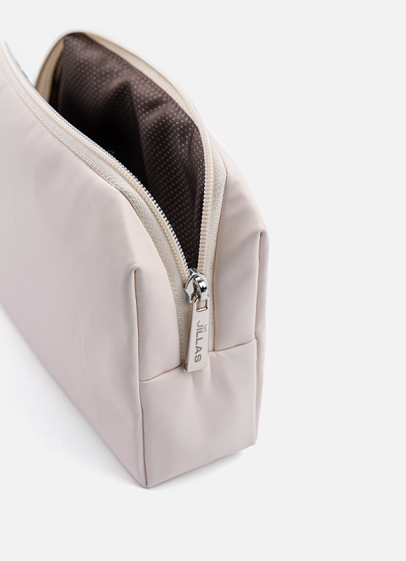 Косметичка jillas из искусственной кожи, S, бежевый по цене ₽1,690, размеры 300х200х30