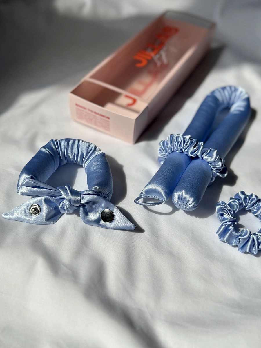 Мягкие бигуди "Комплект jillas unicorn (23/420), голубой" по цене 1 790 ₽ для волос От лопаток до пояса