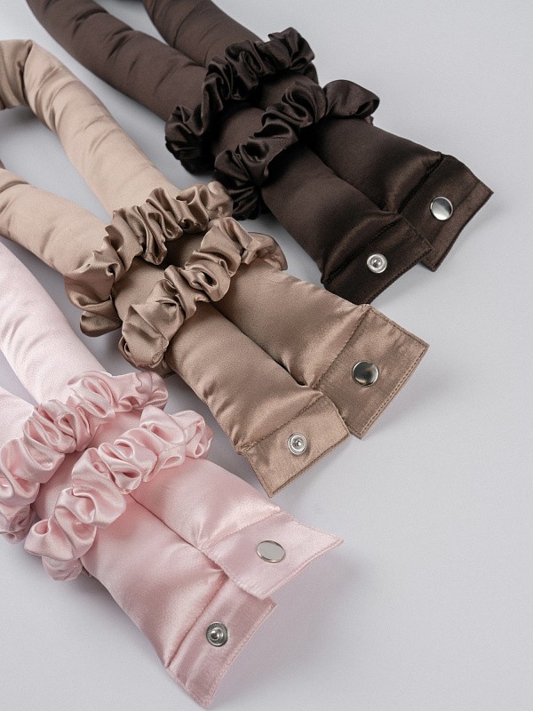 Мягкие бигуди из лебяжего пуха "Комплект jillas XL basic, коричневый" по цене ₽2,090, размеры 215х175х75, для волос От лопаток до пояса